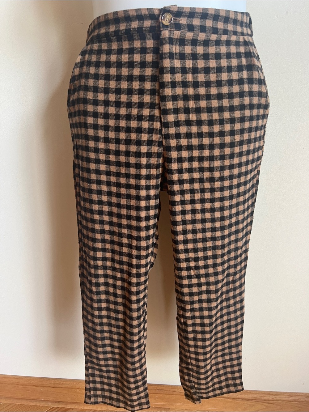 AMPERSAND AVE Black and Tan Check Chinos